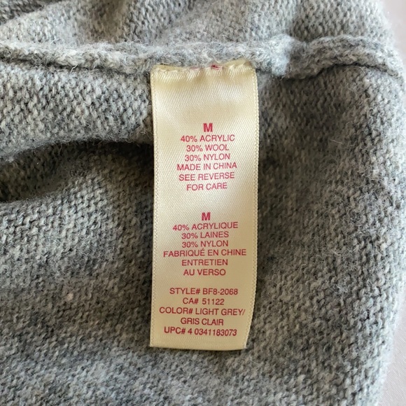 Grey Button V-Neck Sweater/Dress - Picture 4 of 5